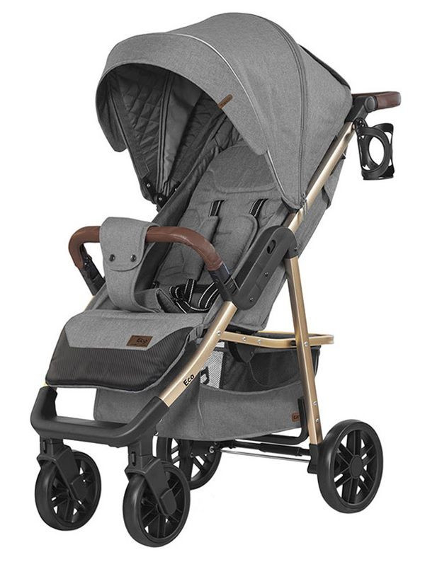 

Коляска прогулочная BABY TILLY Eco T-166 золотая рама Rhino Gray
