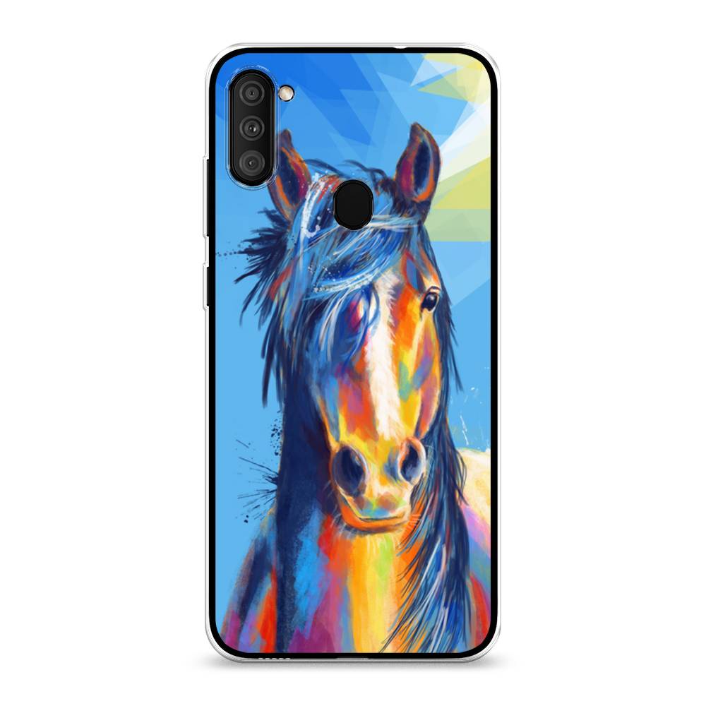 

Чехол на Samsung Galaxy A11 "Лошадь арт 3", Голубой;желтый;синий, 2100150-1