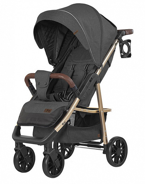 

Коляска прогулочная BABY TILLY Eco T-166 золотая рама Midnight Gray