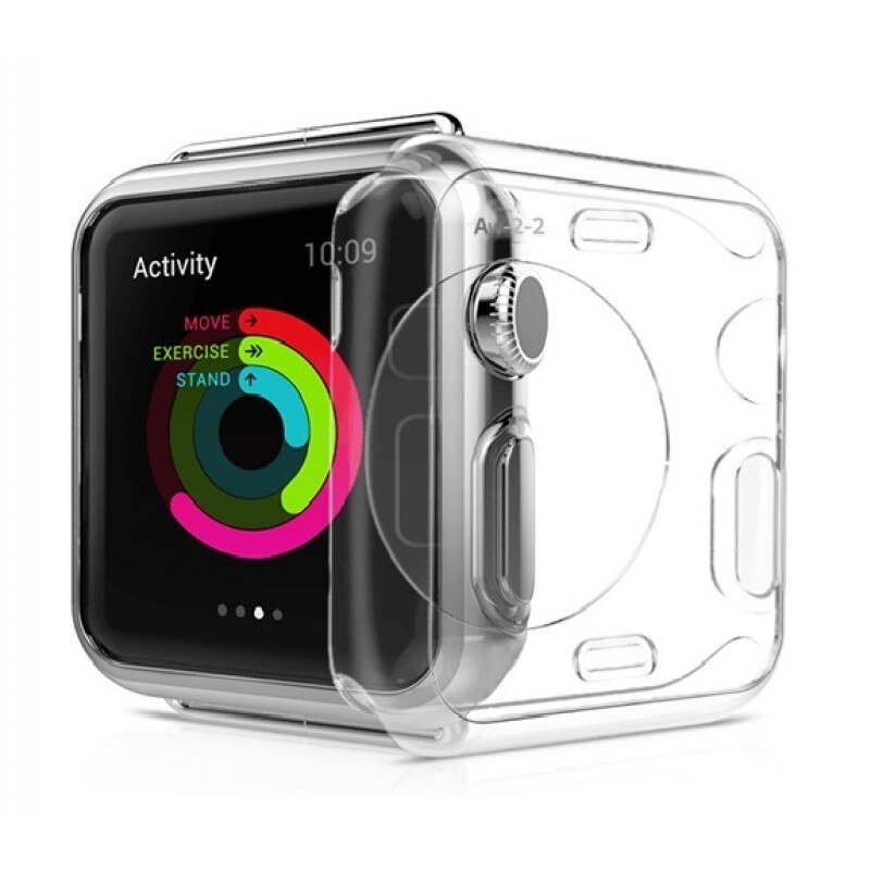 Защитный чехол для Apple Watch Transparent Crystal Clear Case (Прозрачный силикон 38мм)