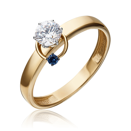 

Кольцо из золота с фианитом/шпинелью р. 17 PLATINA jewelry 01-5211-00-504-1121-38, 01-5211-00-504-1121-38