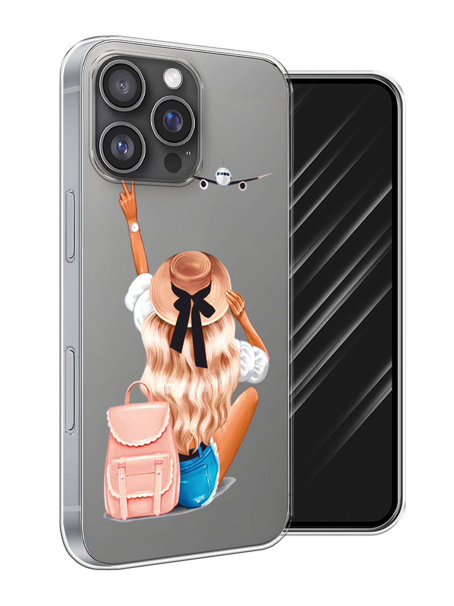 

Чехол Awog на Apple iPhone 16 Pro Max "Автостопом самолетом", Бежевый;белый, 16350-1