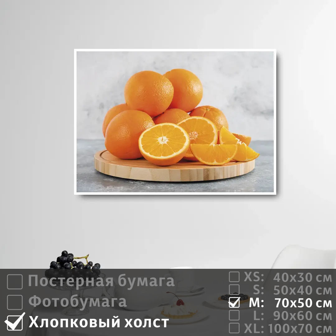

Постер на холсте ПолиЦентр Оранжевые апельсины 70х50 см, ОранжевыеАпельсины