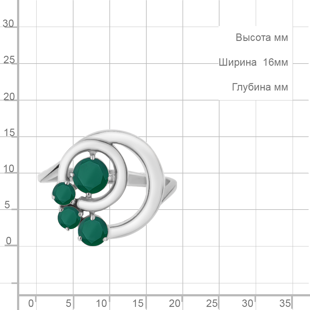 

Кольцо из серебра с агатом Aquamarine Aquamarine 6970409_925_р р. 18, 6970409_925_р