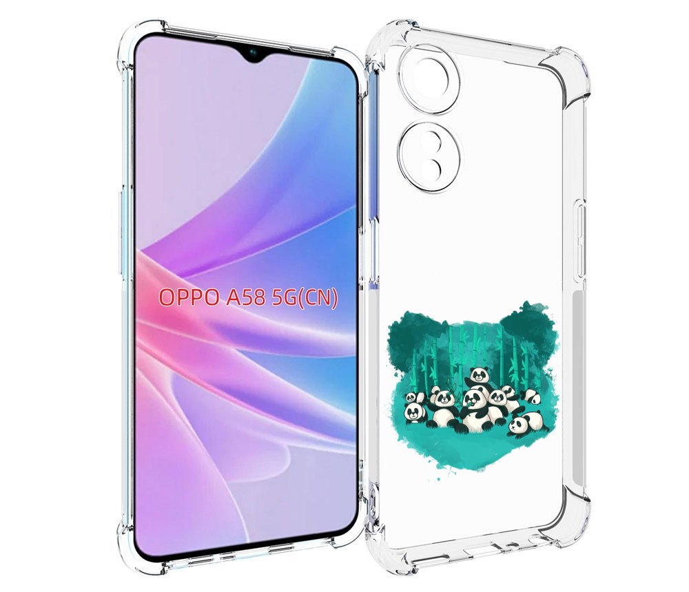Чехол MyPads нарисованные панды для Oppo A58