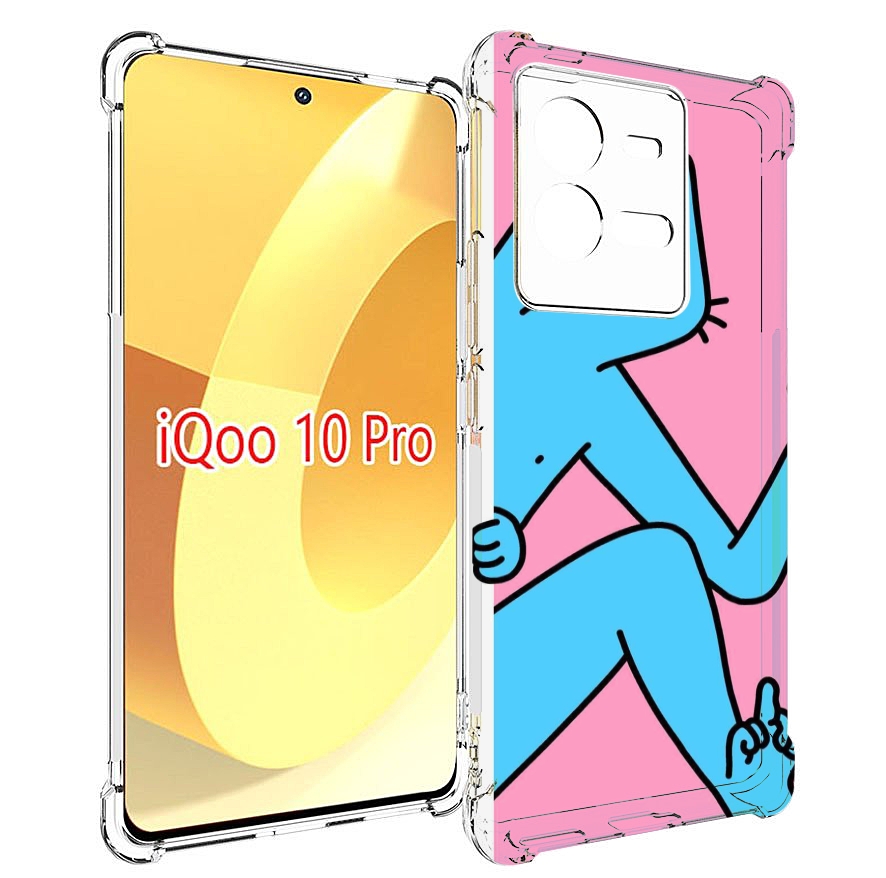 

Чехол MyPads голубой кот в дверце для Vivo iQOO 10 Pro, Прозрачный, Tocco