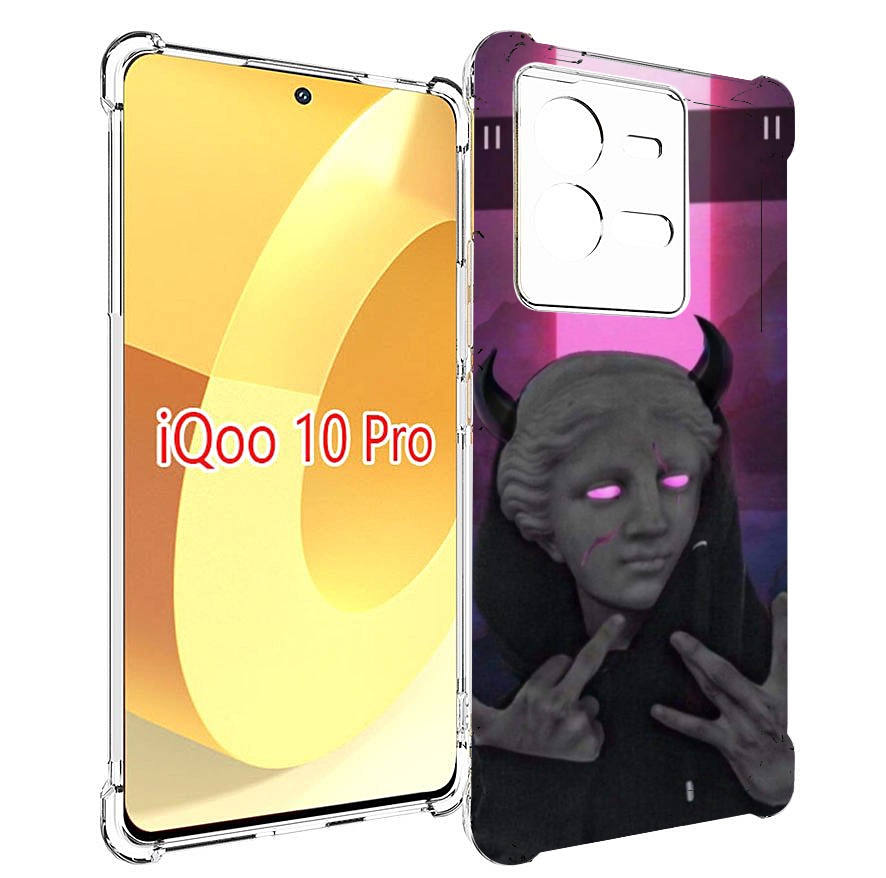 

Чехол MyPads глитч-статуя для Vivo iQOO 10 Pro, Прозрачный, Tocco
