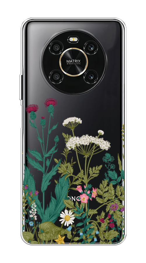 

Чехол на Honor X9 4G "Дикие полевые цветы", Зеленый;розовый;белый, 6108150-2