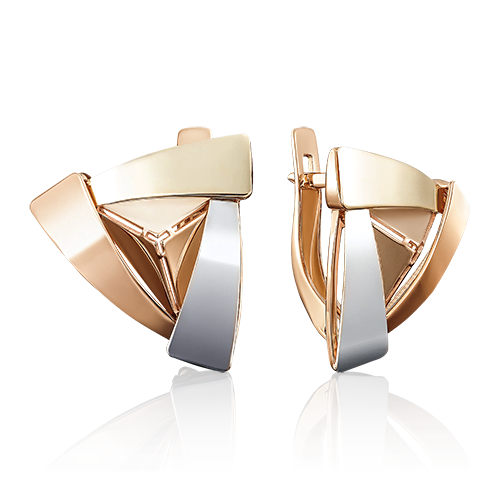 

Серьги из комбинированного золота PLATINA jewelry 02-3915-00-000-1140-48, 02-3915-00-000-1140-48