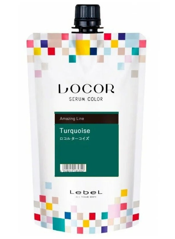 фото Оттеночный краситель-уход locor serum color turquoise lebel