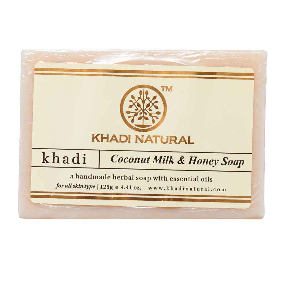 Купить Мыло с кокосовым молоком и мёдом (soap) Khadi Natural Кади Нэчерал 125г