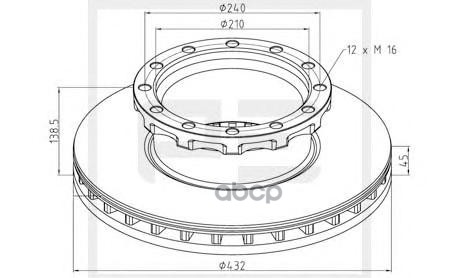 Pe диск торм 432210x45138.5 12n-240 iveco