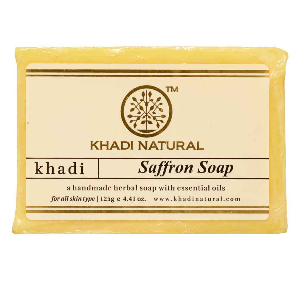 Мыло с шафраном (soap) Khadi Natural Кади Нэчерал 125г мыло khadi клубничное khadi india bath soap strawberry soap хади индия 125 г