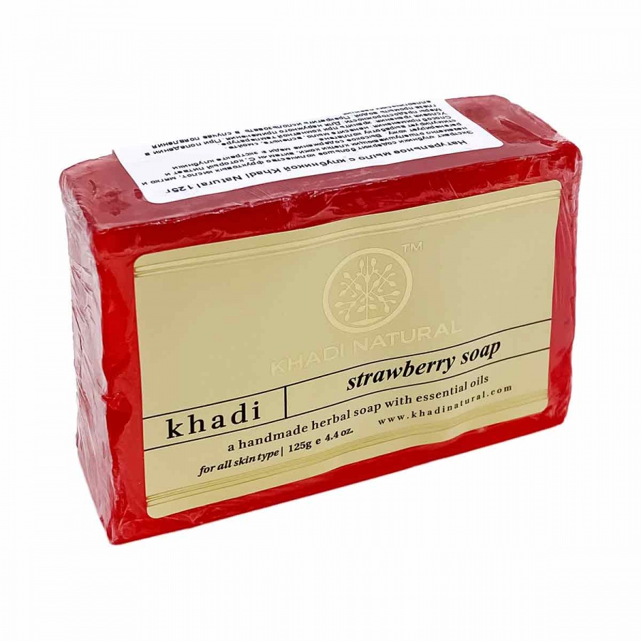 Мыло ручной работы с клубникой и эфирными маслами Khadi Natural Кади Нэчерал 125мл мыло с мёдом и глицерином soap khadi natural кади нэчерал 125г