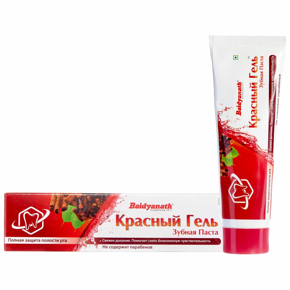 Зубная паста Красный гель (Red toothpaste) Baidyanath Бэйдинат 100г органическая зубная паста endro lemon toothpaste с лимоном 100 мл