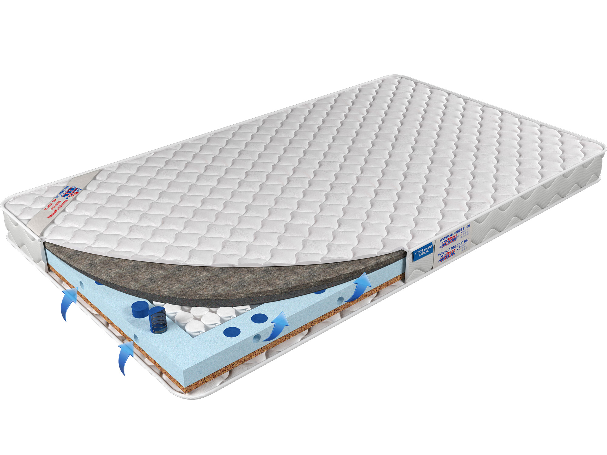 

Матрас Airbest Lovely s1000 110x190x10, Белый, Матрас Airbest Lovely s1000
