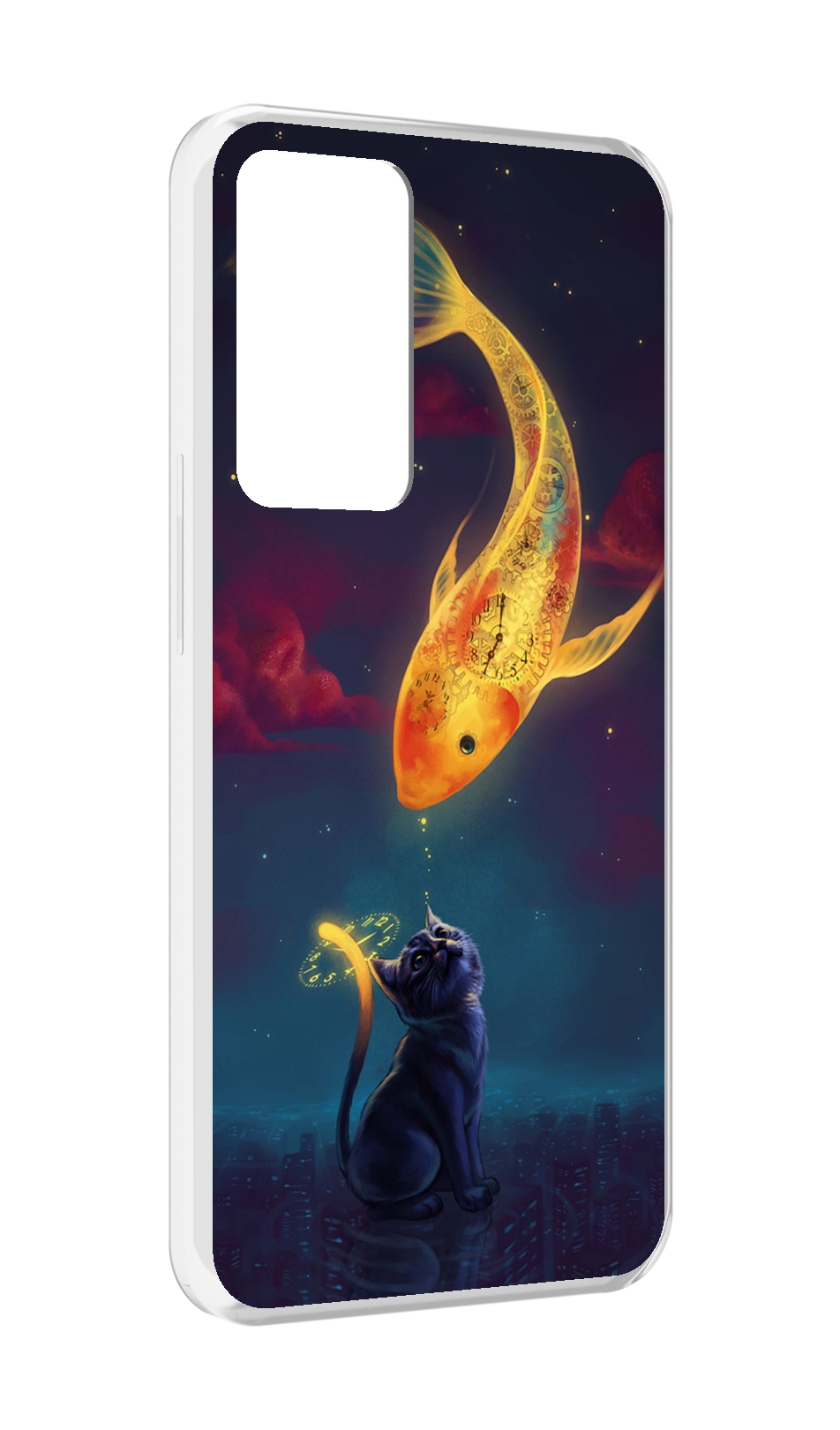 

Чехол MyPads золотая-рыбка-часовая для OPPO Reno 8 Lite, Прозрачный, Tocco