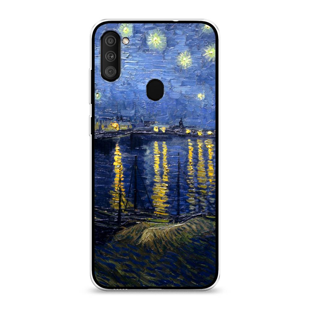 

Чехол на Samsung Galaxy A11 "Звездная ночь над Роной", Синий;желтый, 2100150-4