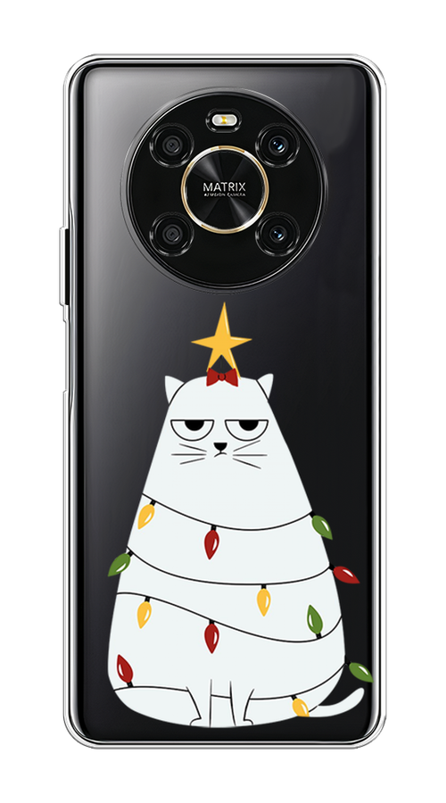 

Чехол на Honor X9 4G "Котик в гирлянде", Белый;красный;желтый, 6108150-1