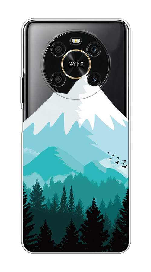

Чехол на Honor X9 4G "Синяя снежная гора", Белый;голубой, 6108150-2