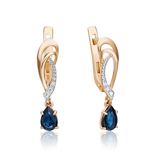 

Серьги из красного золота с сапфиром/бриллиантом PLATINA jewelry 02-0874-00-105-1110-30, 02-0874-00-105-1110-30
