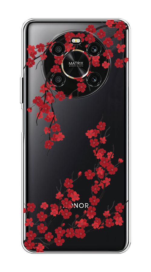 

Чехол на Honor X9 4G "Красная сакура", Красный;черный, 6108150-2