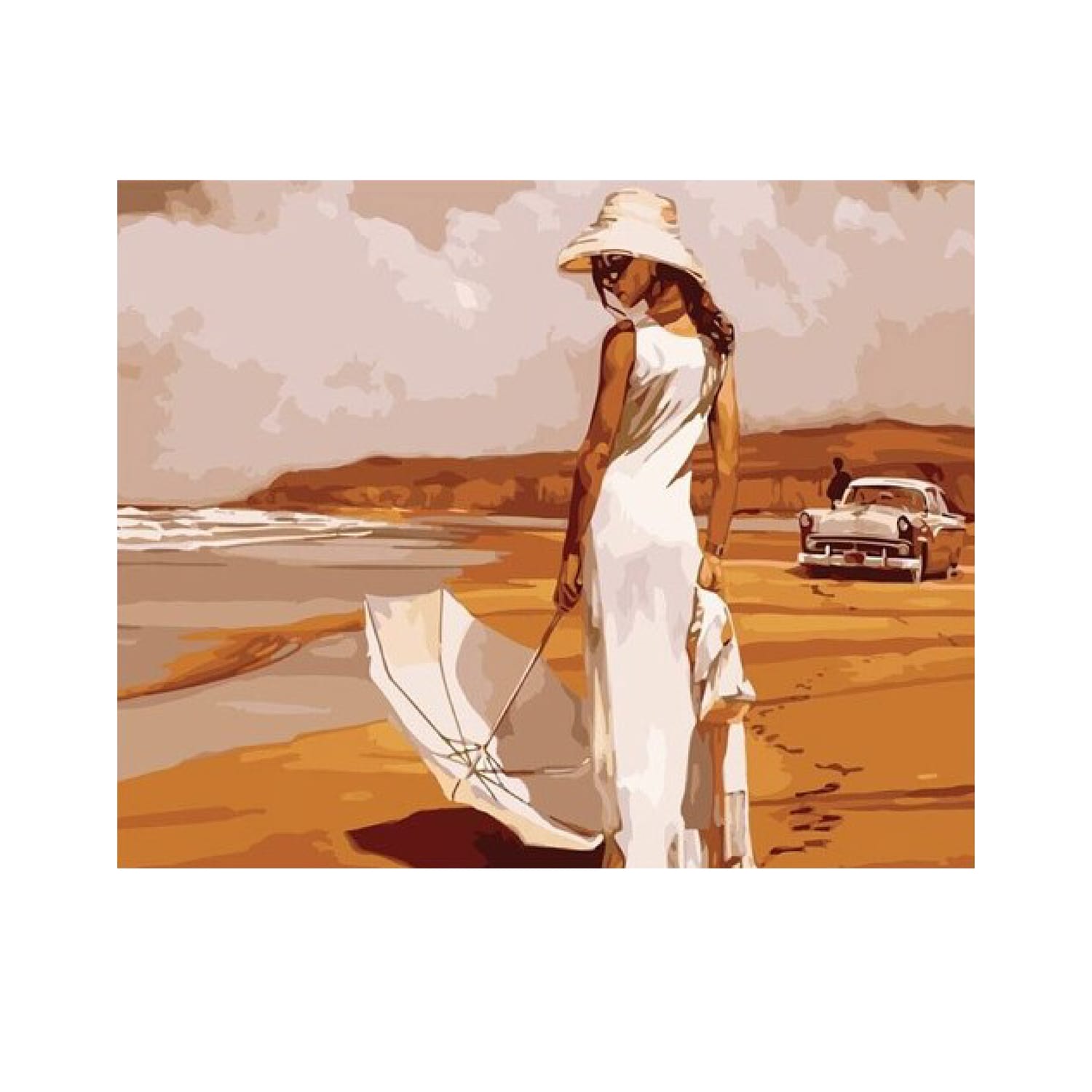 фото Картина по номерам красками, 30*40 см, q2178 дама в белом дамское счастье