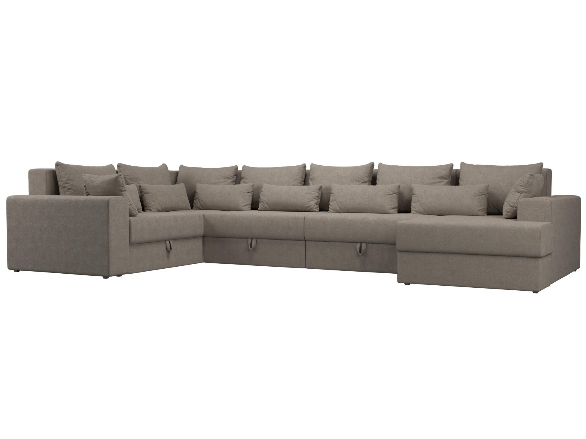 

П-образный диван Майами правый рогожка бежевый, П-образный диван Майами правый угол