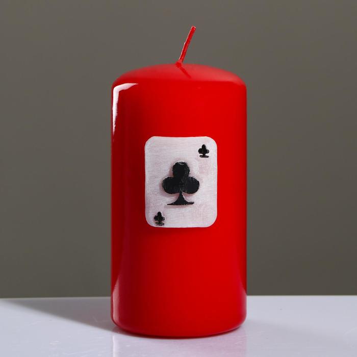 фото Свеча - цилиндр "покер", 6×11,5 см, красный trend decor candle