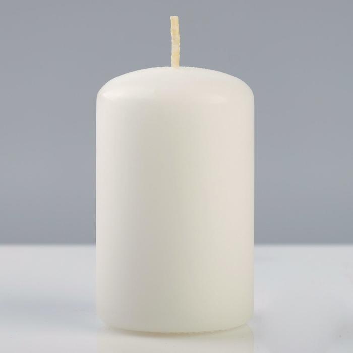 фото Свеча - цилиндр "колор", 5×8 см, белый trend decor candle