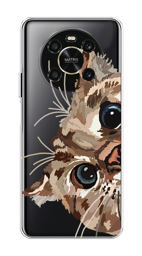 

Чехол на Honor X9 4G "Любопытный кот", Коричневый;синий;черный, 6108150-1