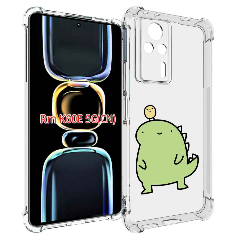

Чехол MyPads зеленый-динозаврик детский для Xiaomi Redmi K60E, Tocco