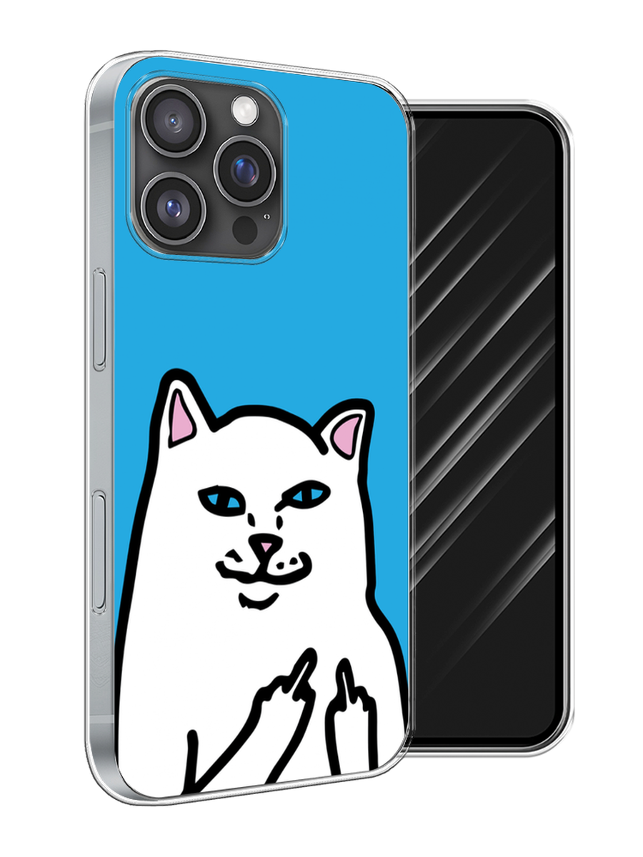 

Чехол Awog на Apple iPhone 16 Pro Max "Кот жесть", Белый;голубой;черный, 16350-1