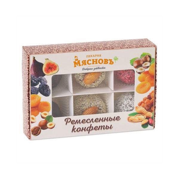 

Конфеты фруктово-ореховые МясновЪ ПЕКАРНЯ Ремесленные ассорти 210 г