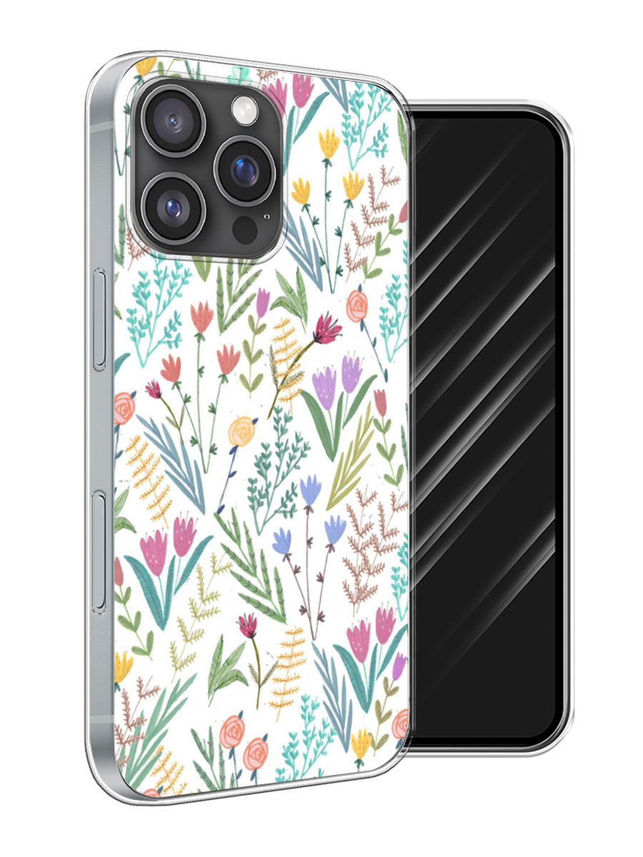 

Чехол Awog на Apple iPhone 16 Pro Max "Полевые цветы рисунок", Белый;зеленый, 16350-1