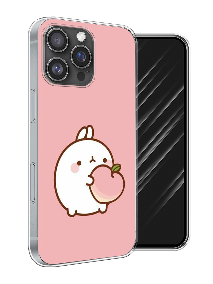 

Чехол Awog на Apple iPhone 16 Pro Max "Кролик с персиком", Розовый;бежевый, 16350-1
