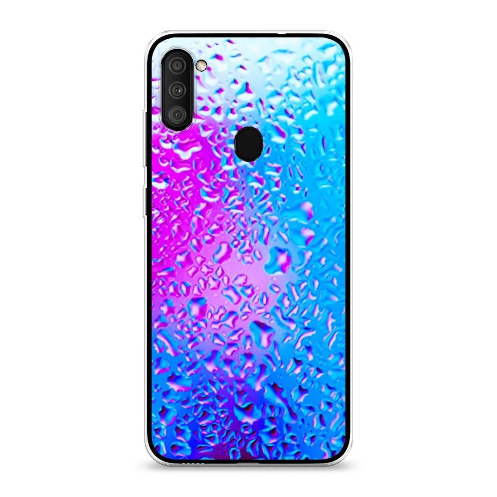 

Чехол на Samsung Galaxy A11 "Капли на стекле", Голубой;розовый, 2100150-3