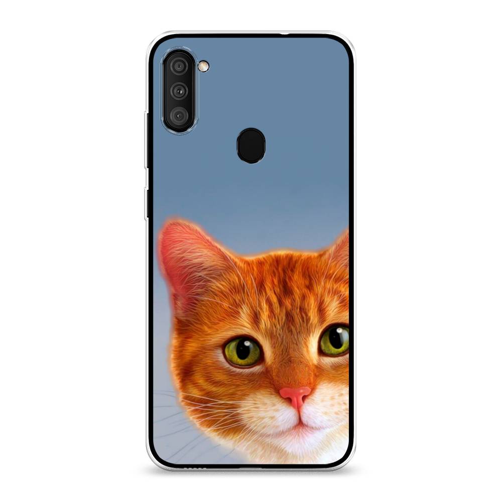 

Чехол на Samsung Galaxy A11 "Любопытный котик", Коричневый, 2100150-1