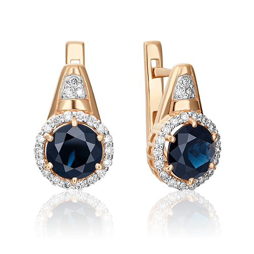 

Серьги из красного золота с сапфиром/бриллиантом PLATINA jewelry 02-0709-00-105-1110-30, 02-0709-00-105-1110-30