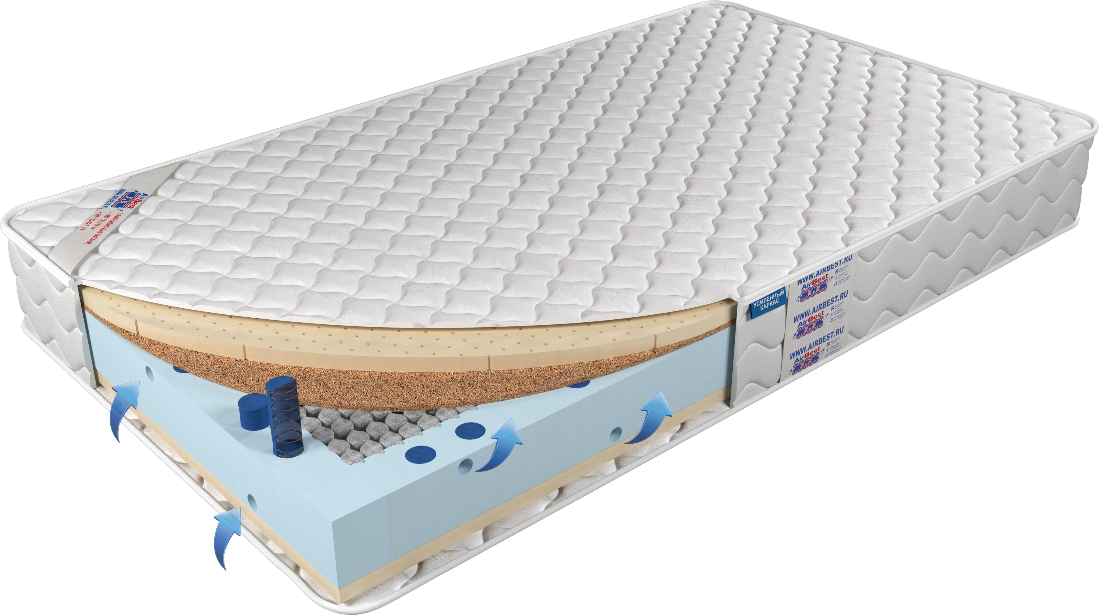 

Матрас Airbest Great s2000 110x190x20, Белый, Матрас Airbest Great s2000