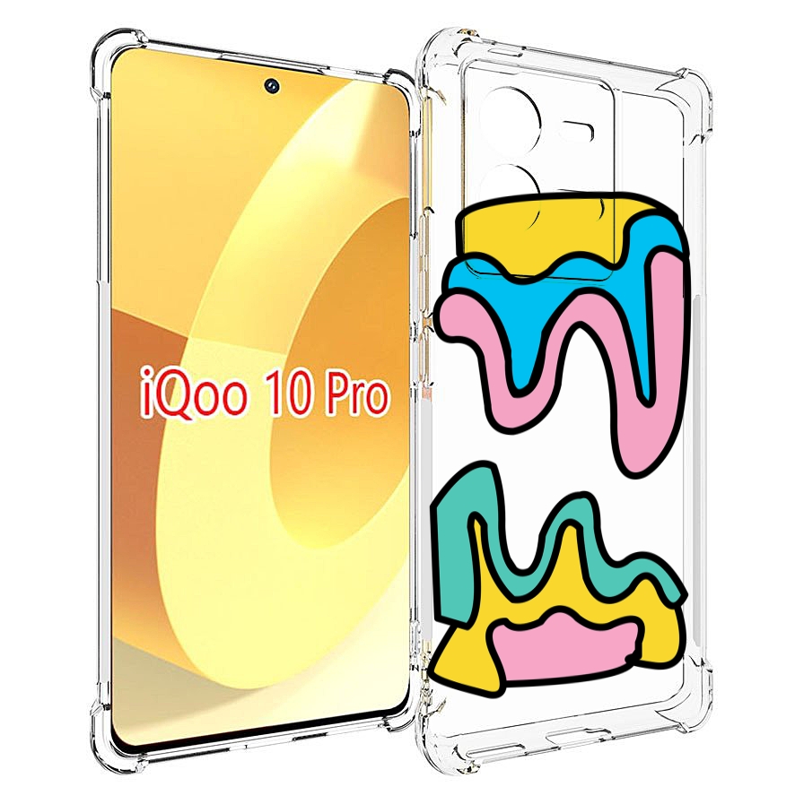 

Чехол MyPads вытекающая-абстракция для Vivo iQOO 10 Pro, Прозрачный, Tocco
