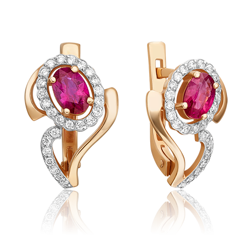 

Серьги из красного золота с рубином/бриллиантом PLATINA jewelry 02-0165-00-104-1110-30, 02-0165-00-104-1110-30