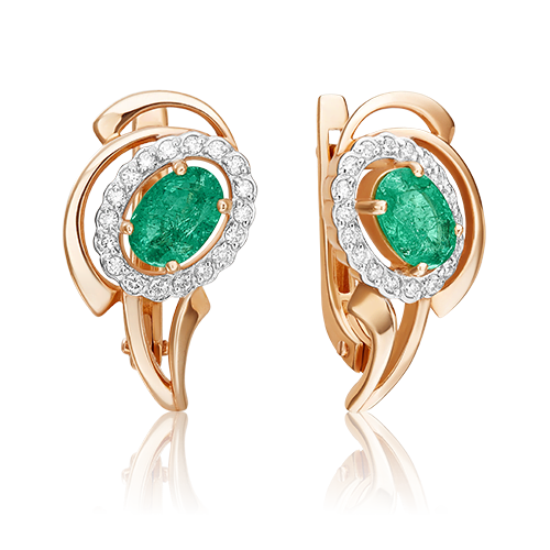 

Серьги из красного золота с изумрудом/бриллиантом PLATINA jewelry 02-0156-00-106-1110-30, 02-0156-00-106-1110-30