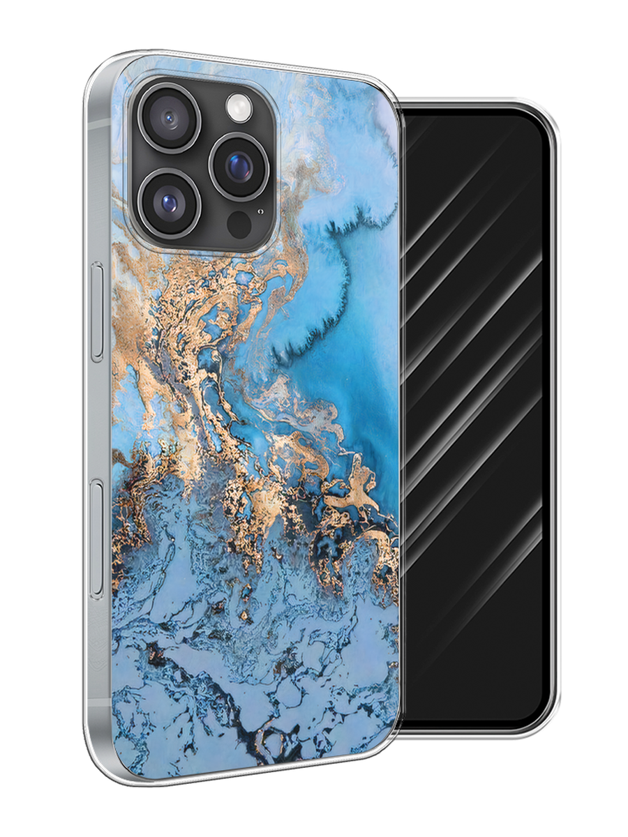 

Чехол Awog на Apple iPhone 16 Pro Max "Морозная лавина синяя", Серебристый, 16350-1
