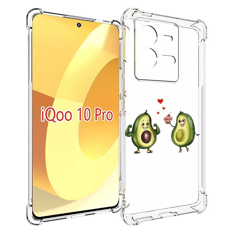 

Чехол MyPads влюбленные-авокадо для Vivo iQOO 10 Pro, Прозрачный, Tocco