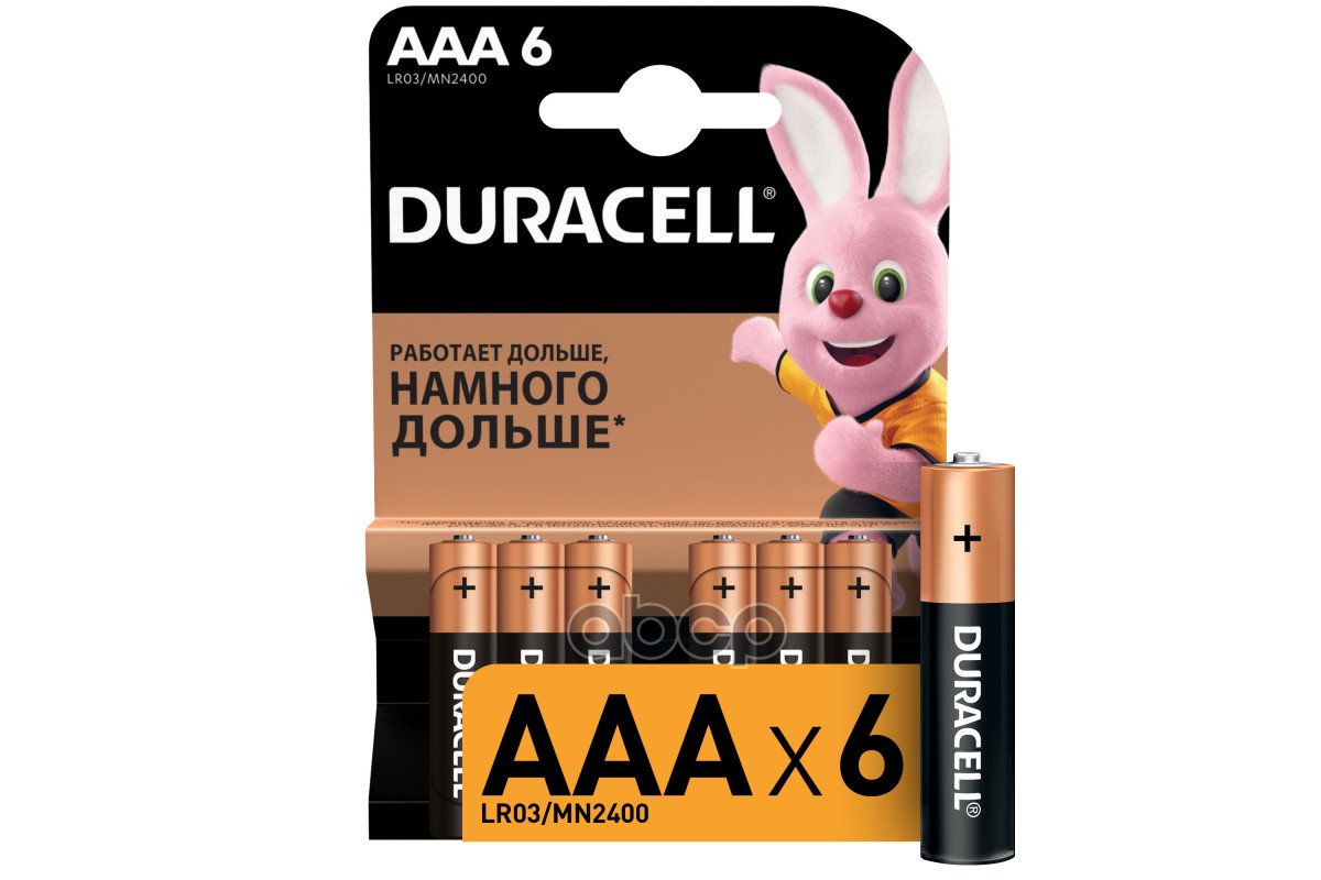 

Батарейка Алкалиновая Duracell Basic Aaa 1,5v Упаковка 6 Шт. Lr03/Mn2400 Bl-6 DURACELL арт