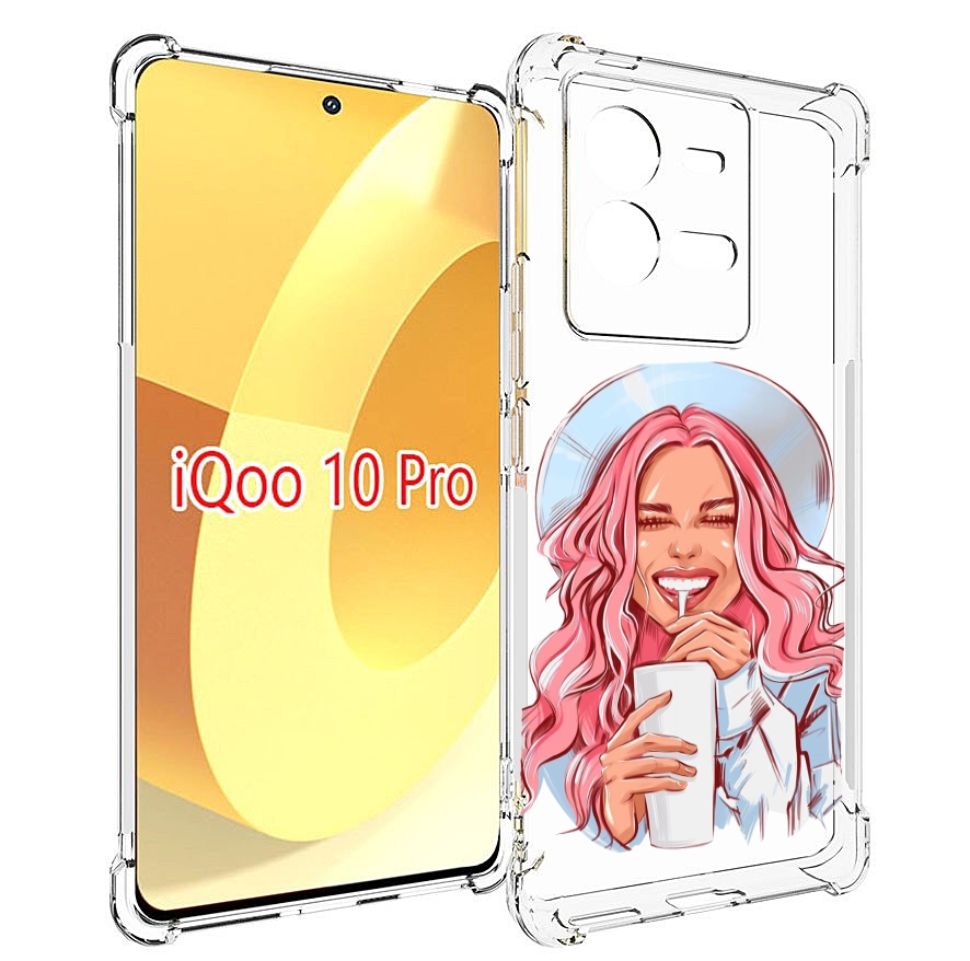 

Чехол MyPads веселая-девушка-модель женский для Vivo iQOO 10 Pro, Прозрачный, Tocco