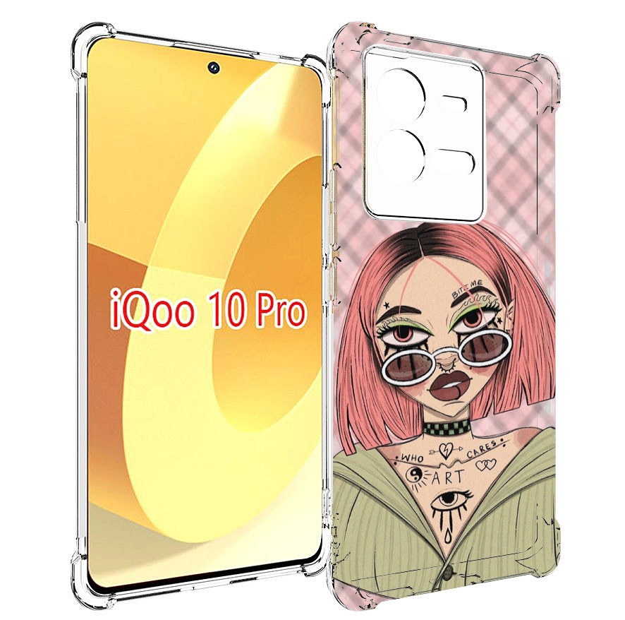 

Чехол MyPads бунтарка-девочка для Vivo iQOO 10 Pro, Прозрачный, Tocco