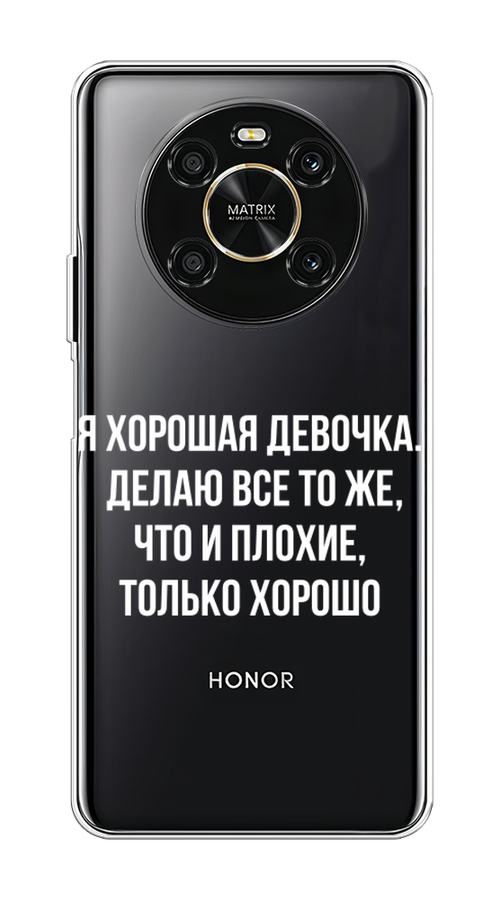 

Чехол на Honor X9 4G "Хорошая девочка", Серебристый, 6108150-6