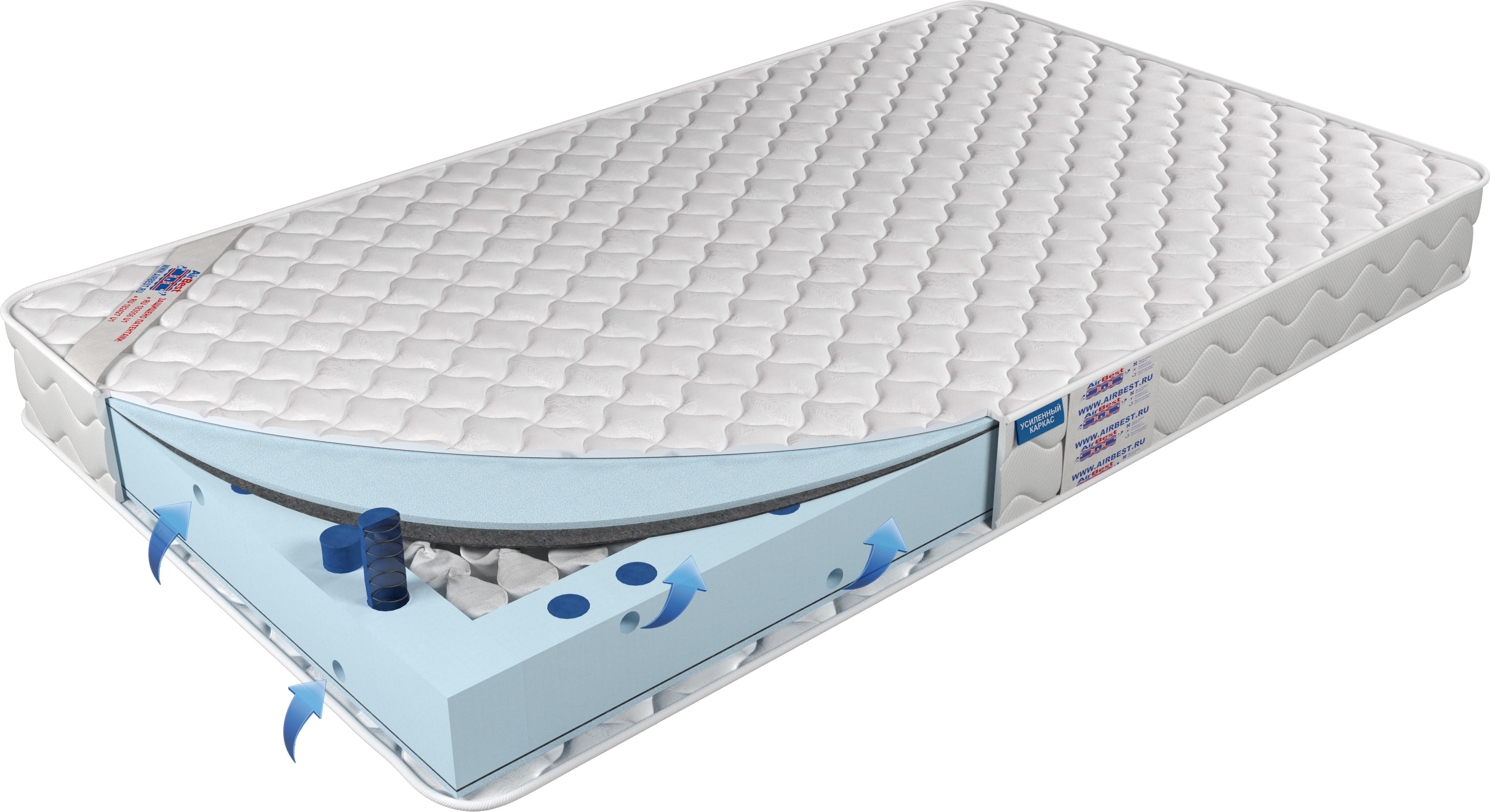 

Матрас Airbest Gift-1 TFK 210x210x16, Белый, Матрас Airbest Gift 1 TFK